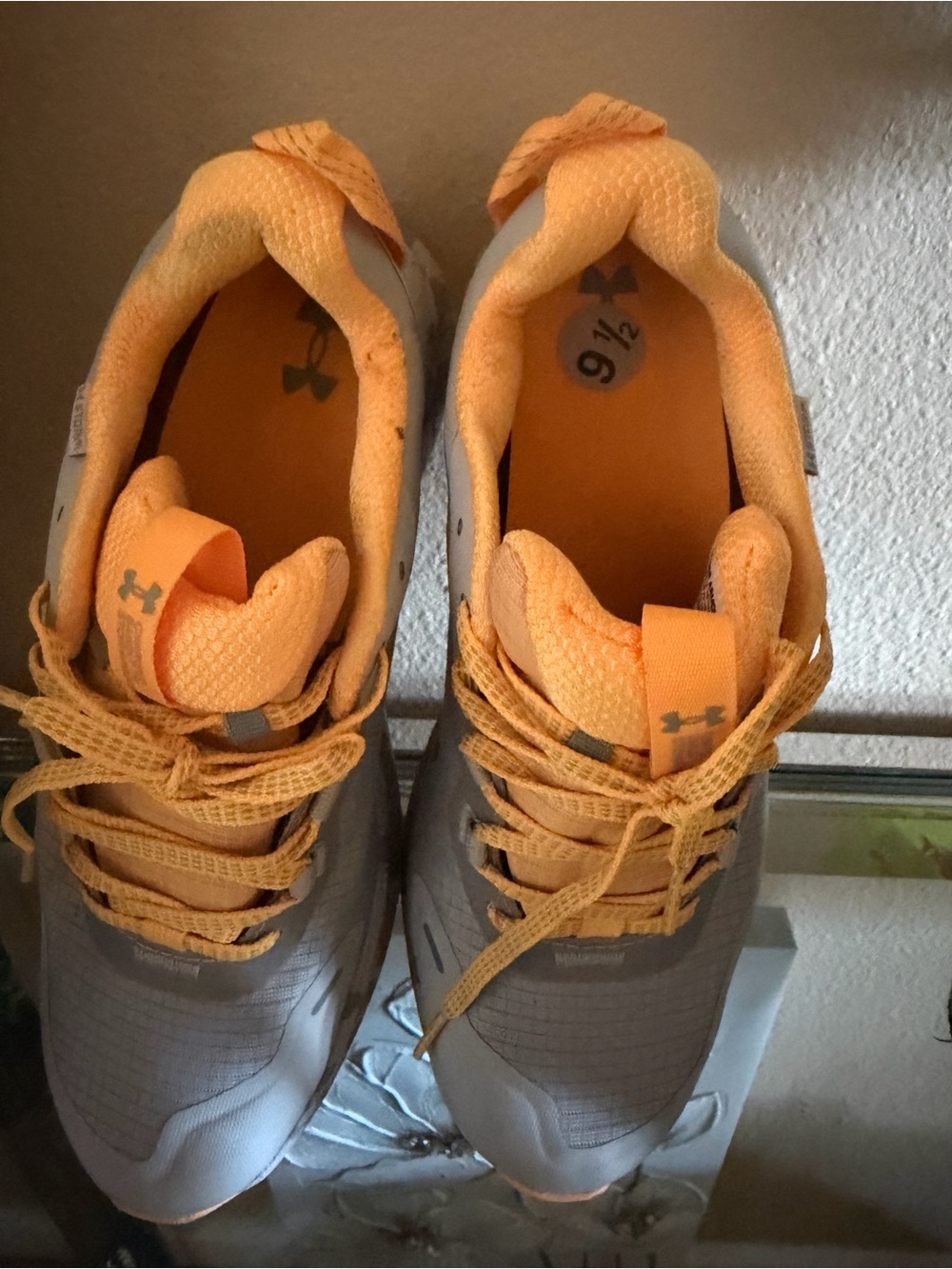 Under Armour Gray and Orange Women's Lace-Up Sneakers
